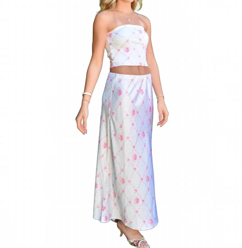 NEW THEME girl's joey vintage satin skirt in romantic rose